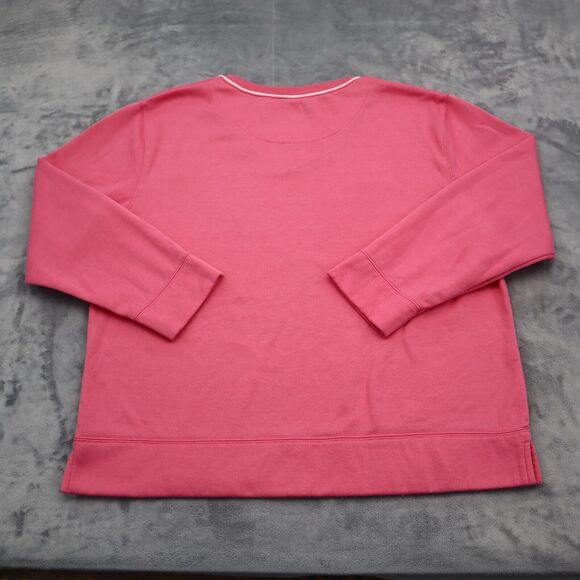Bobbie Brooks Shirt Womens 2XL Pink V Neck Long Sleeve Banded Cuffs Pullover Top - Picture 14 of 16
